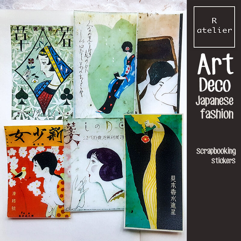 Art Deco Japanese Fashion Scrapbooking Washi Stickers