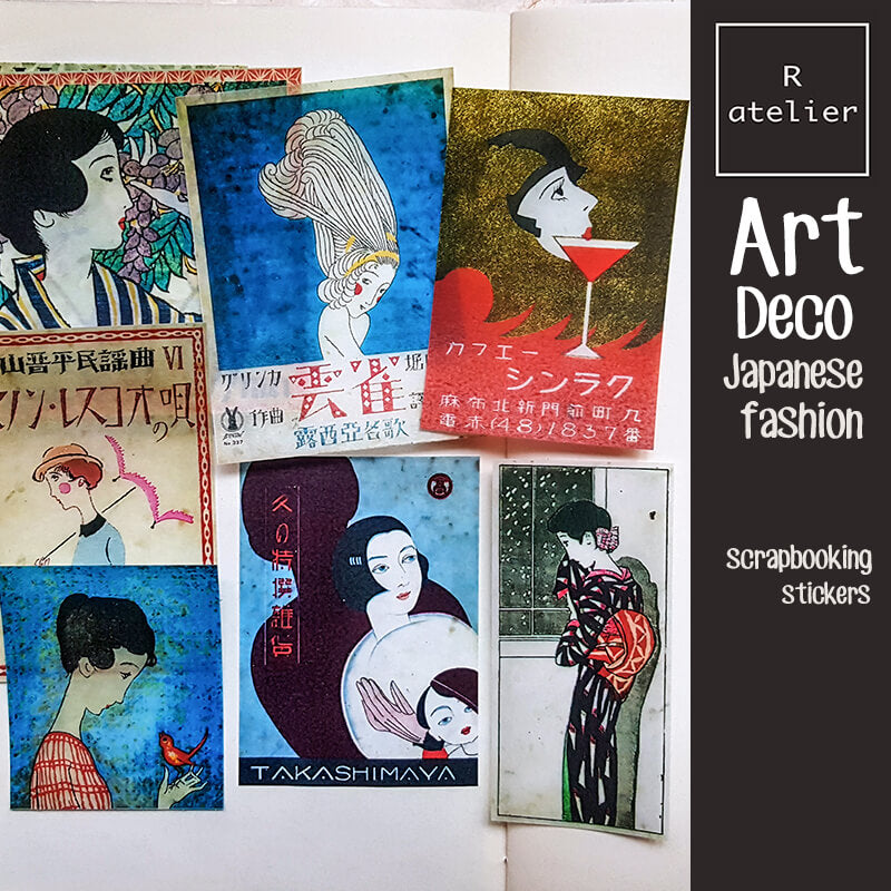 Art Deco Japanese Fashion Scrapbooking Washi Stickers