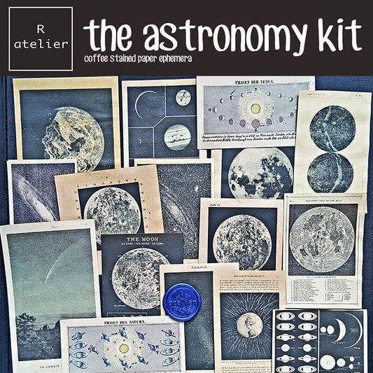 The Astronomy Kit (Coffee Stained) Scrapbooking Paper Ephemera Kit