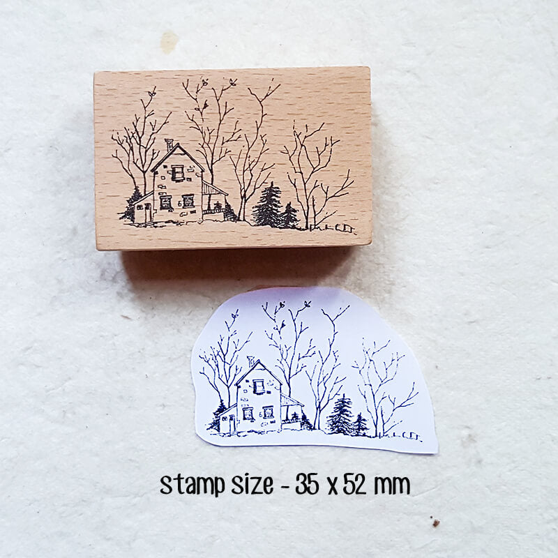 Outdoor Life Nature Autumn Camping Scrapbooking Wooden Stamp