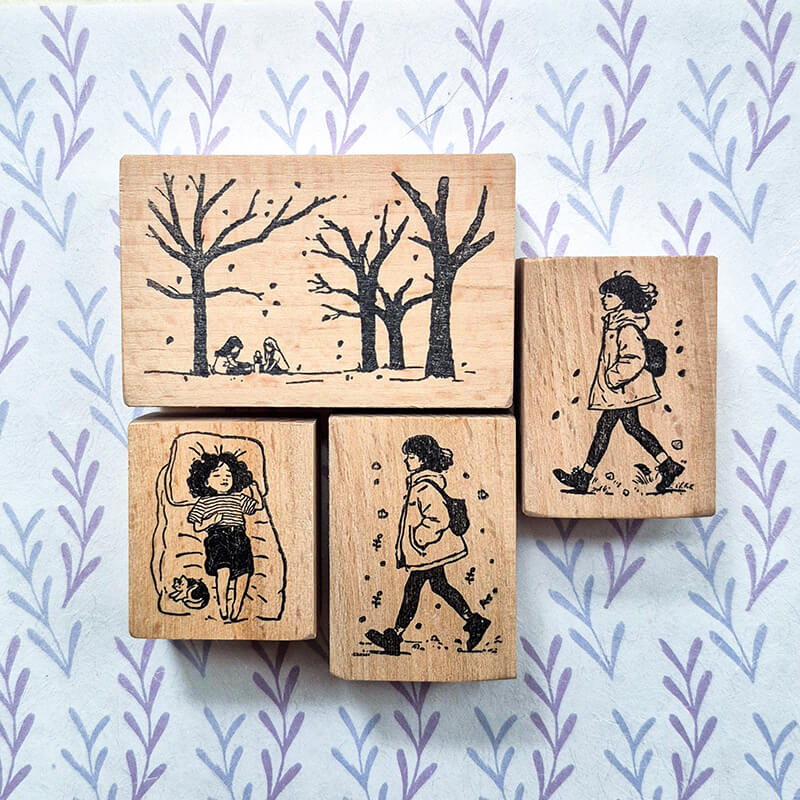 Autumn Cozy Mood Fall Winter Season Scrapbooking Wooden Stamp