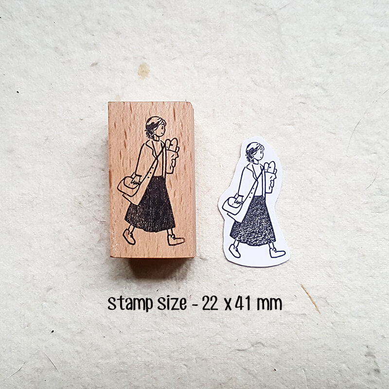 Me Time Stylish Girls Summer Fun Scrapbooking Wooden Stamp