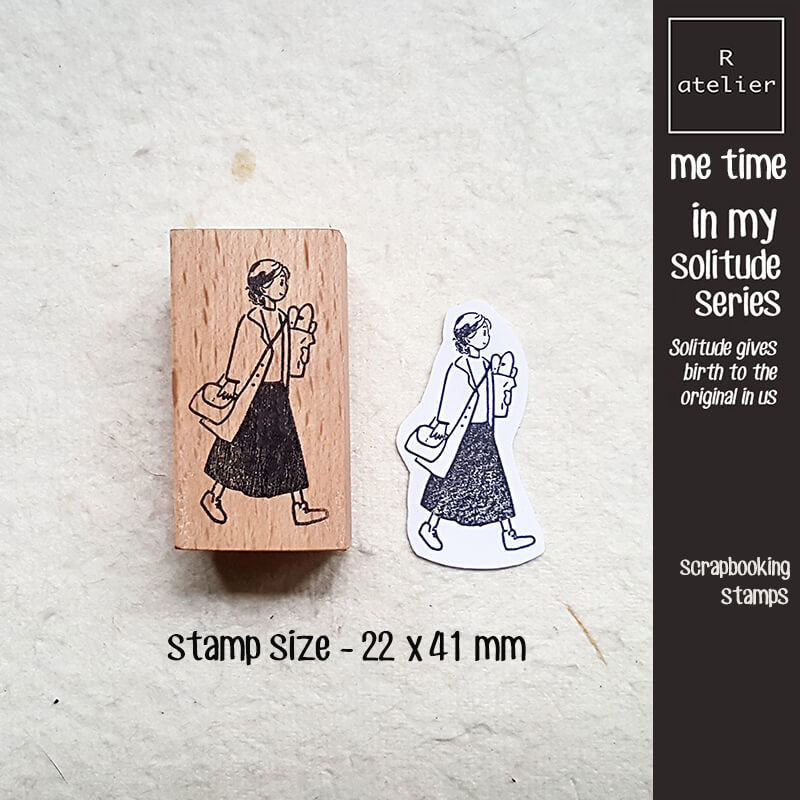 Me Time Self-Care Scrapbooking Wooden Stamp