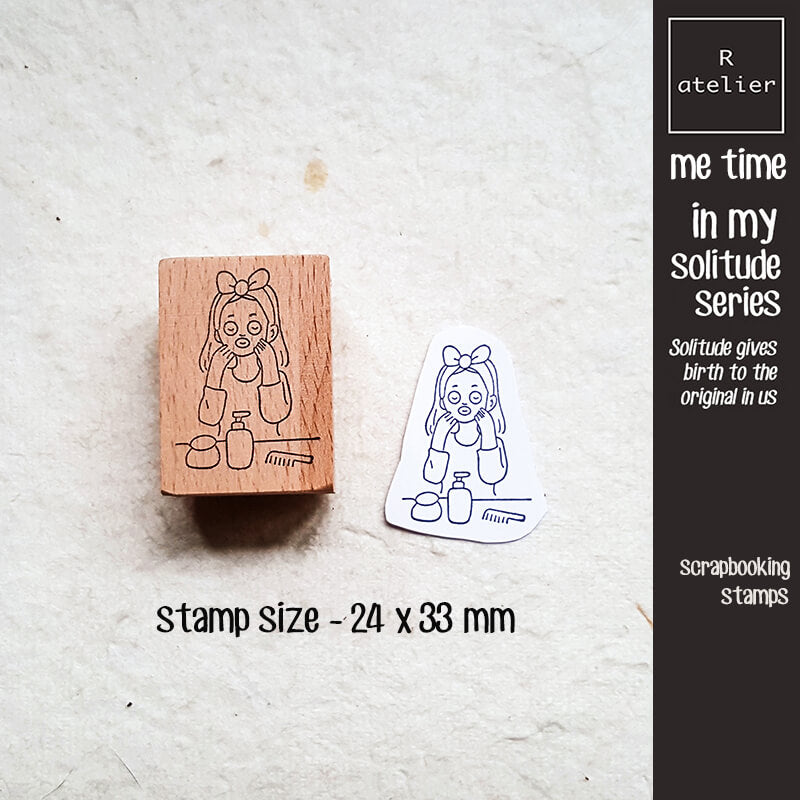 Me Time Self-Care Scrapbooking Wooden Stamp