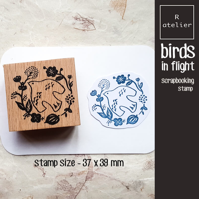Birds in Flight Scrapbooking Wooden Stamp