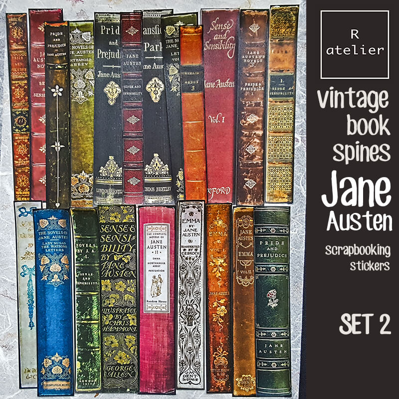 Jane Austen Book Spines | Decorative Scrapbooking Stickers