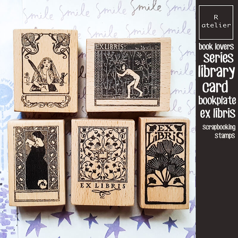 Bookplate Ex Libris Library Book Lovers Scrapbooking Wooden Stamp