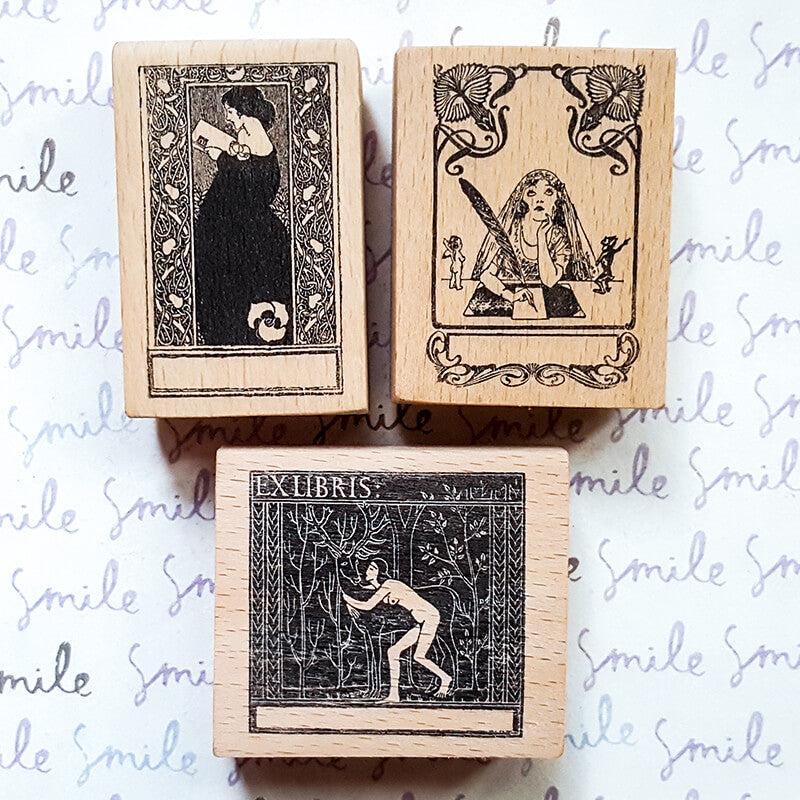 Bookplate Ex Libris Library Book Lovers Scrapbooking Wooden Stamp