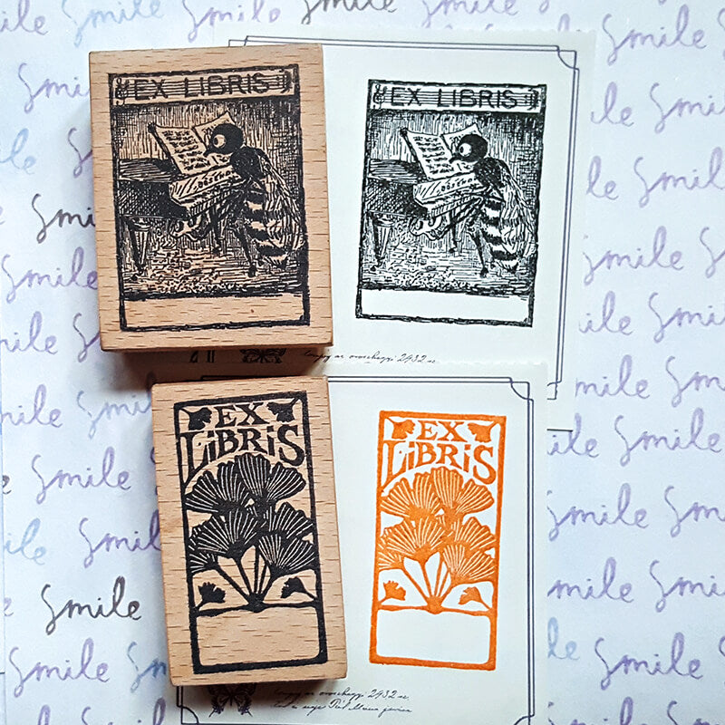 Bookplate Ex Libris Library Card Book Lovers Scrapbooking Wooden Stamp