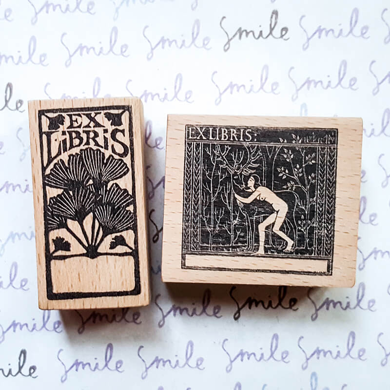 Bookplate Ex Libris Library Book Lovers Scrapbooking Wooden Stamp