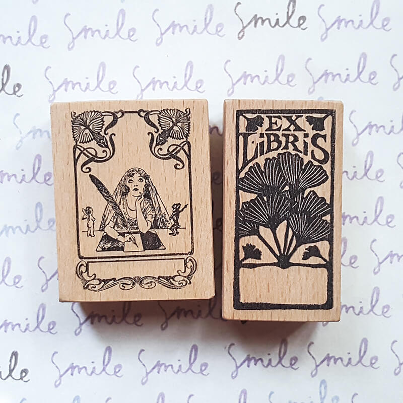 Bookplate Ex Libris Library Card Book Lovers Scrapbooking Wooden Stamp