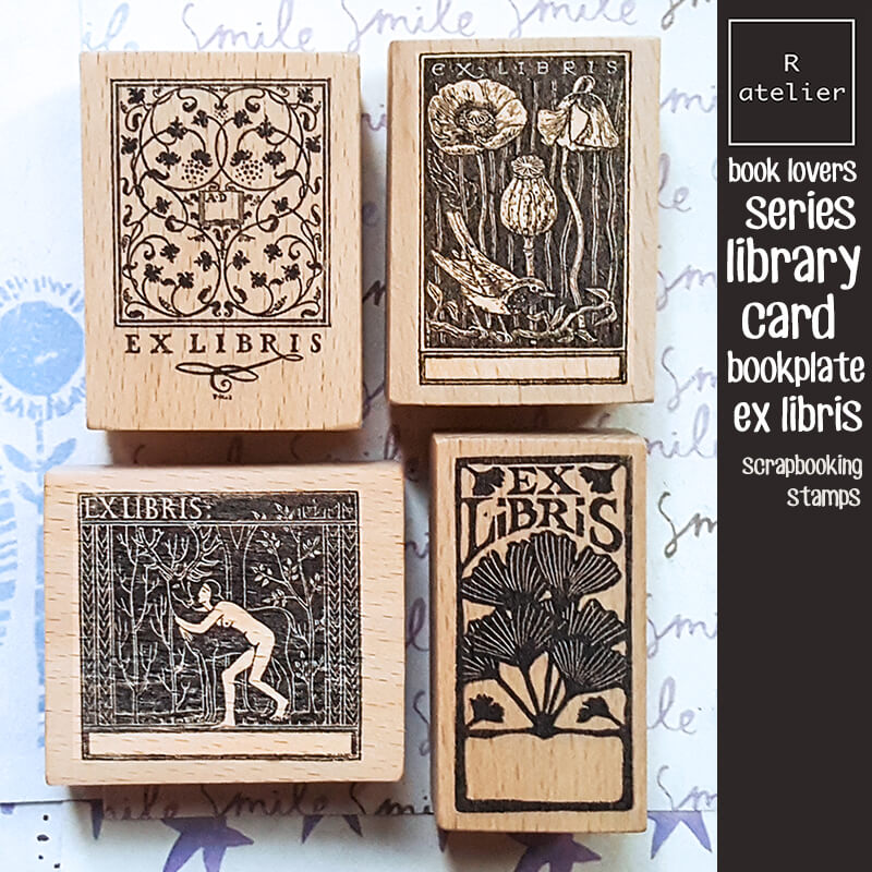 Bookplate Ex Libris Library Book Lovers Scrapbooking Wooden Stamp