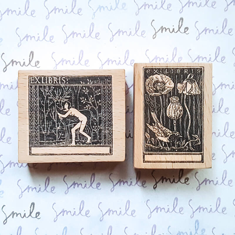 Bookplate Ex Libris Library Book Lovers Scrapbooking Wooden Stamp