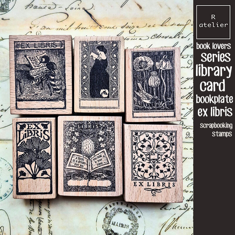 Bookplate Ex Libris Library Book Lovers Scrapbooking Wooden Stamp