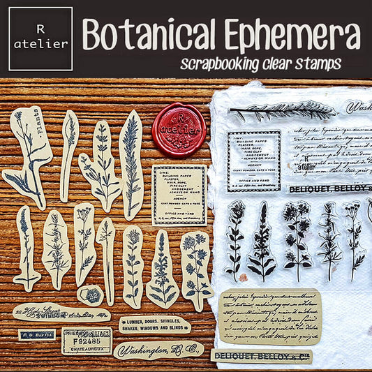 Botanical Ephemera Scrapbooking Clear Stamps