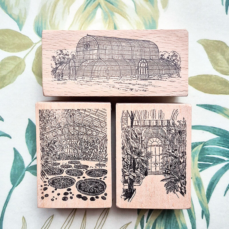 Botanical Garden Tropical Greenhouse Scrapbooking Wooden Stamp