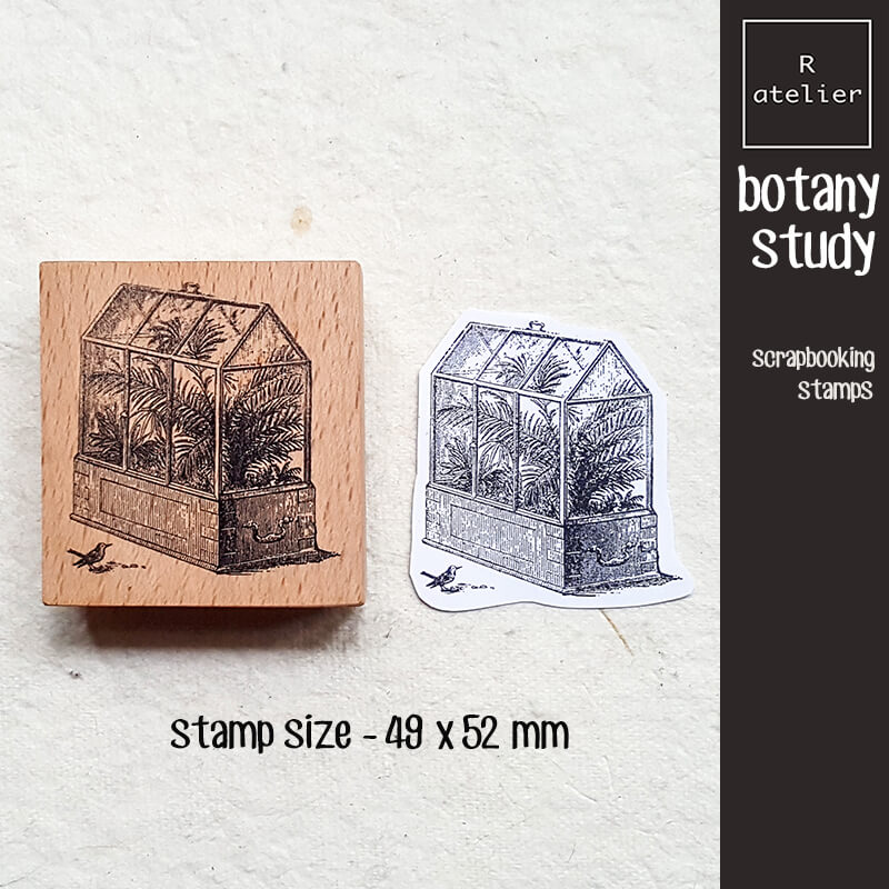 Botany Study Microscopic Specimen Plant Label Scrapbooking Wooden Stamp