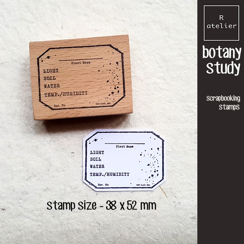 Botany Study Microscopic Specimen Plant Label Scrapbooking Wooden Stamp