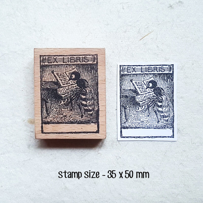 Bookplate Ex Libris Library Card Book Lovers Scrapbooking Wooden Stamp