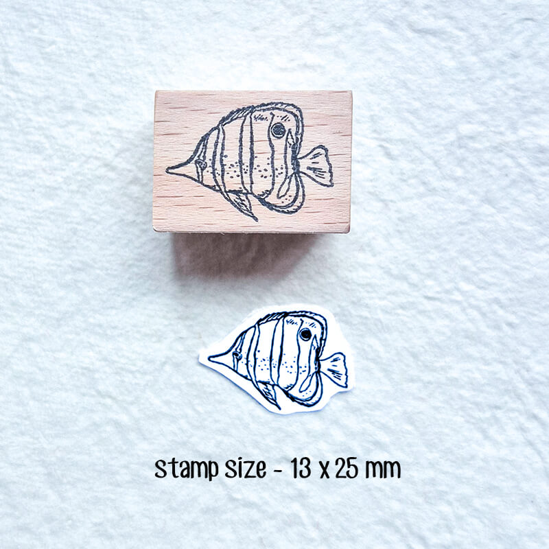 Ocean Saltwater Aquarium Fish Scrapbooking Wooden Stamp