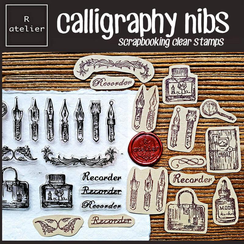 Calligraphy Nibs Scrapbooking Clear Stamps