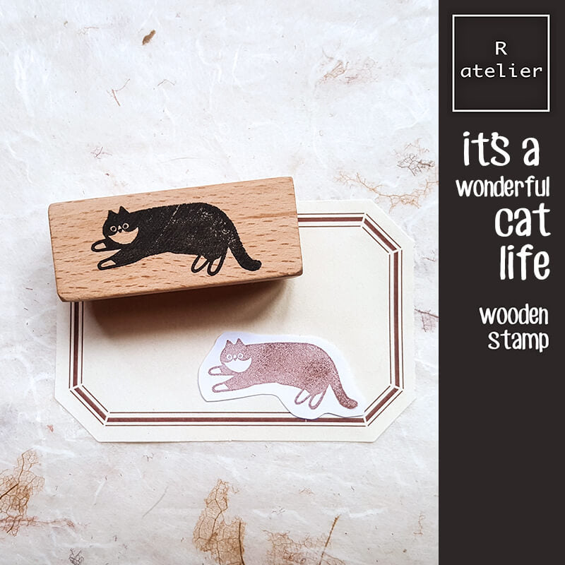 It's a Wonderful Cat Life Scrapbooking Wooden Stamp