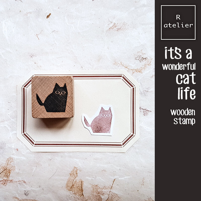 It's a Wonderful Cat Life Scrapbooking Wooden Stamp