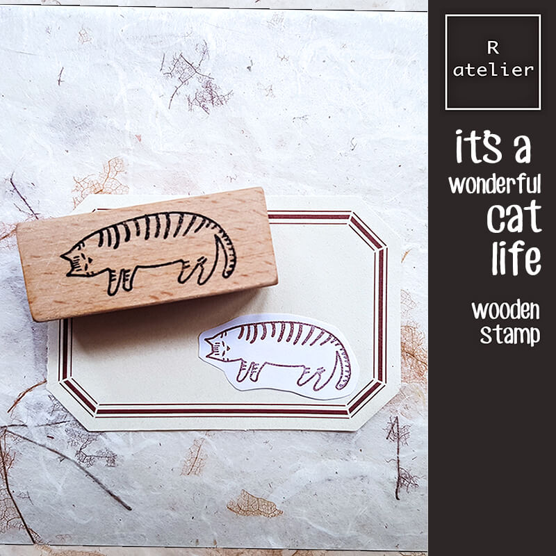It's a Wonderful Cat Life Scrapbooking Wooden Stamps