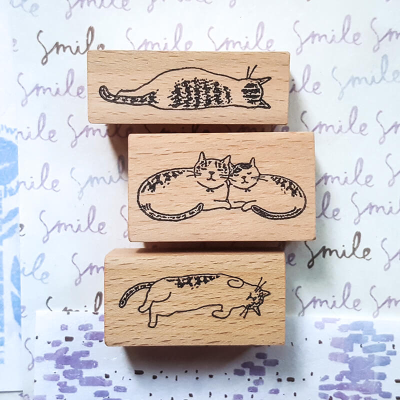 It's a Wonderful Cat Life Scrapbooking Wooden Stamp