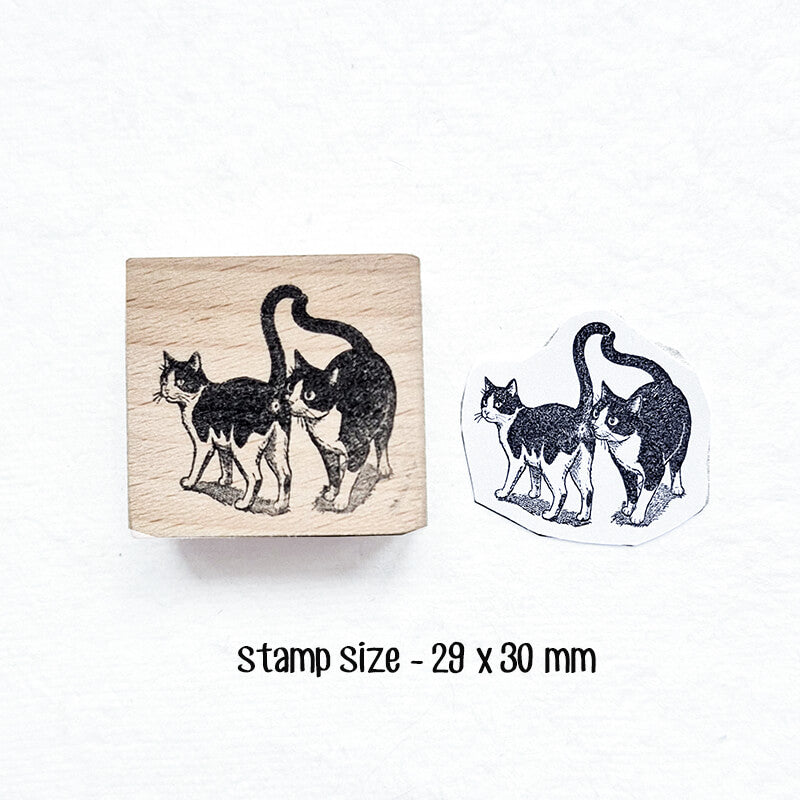 Whimsical Kitty Cat Scrapbooking Wooden Stamp