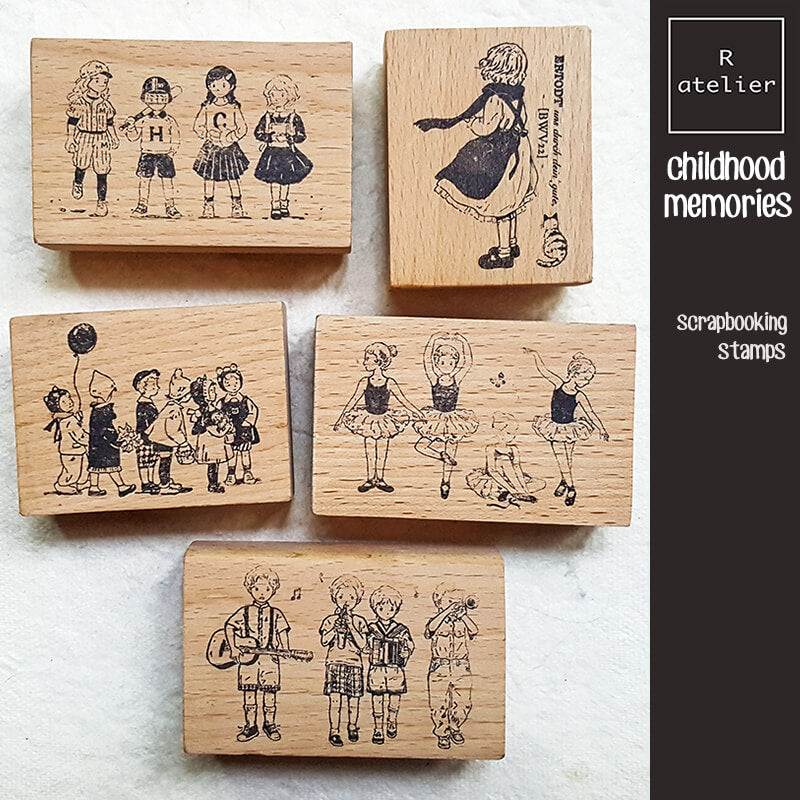 Childhood Memories Yesteryear Scrapbooking Wooden Stamp