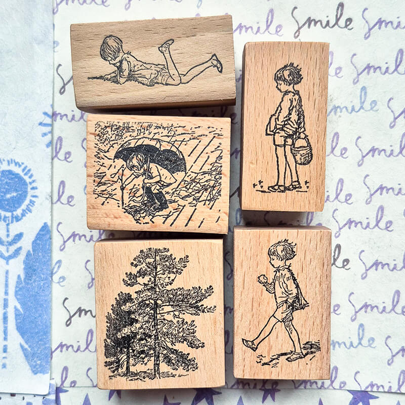 Childhood Nostalgia Memories Scrapbooking Wooden Stamp