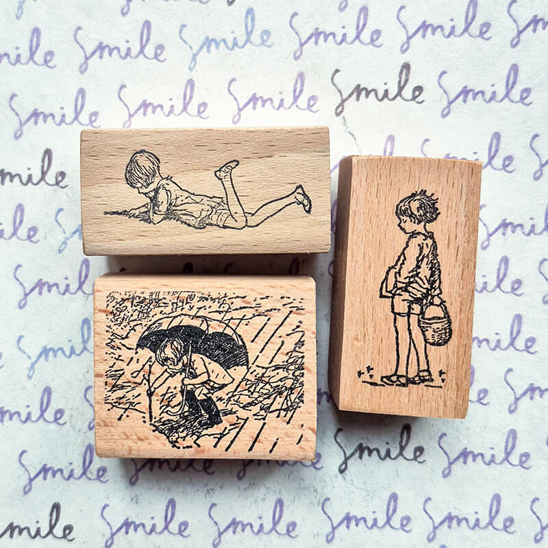 Childhood Nostalgia Memories Scrapbooking Wooden Stamp