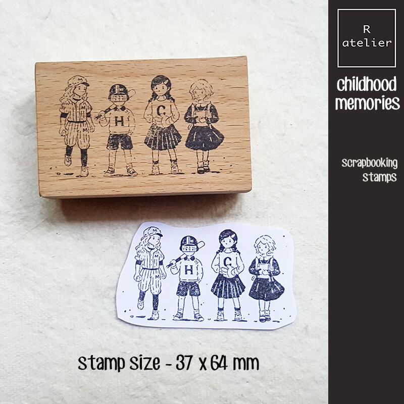 Childhood Memories Yesteryear Scrapbooking Wooden Stamp