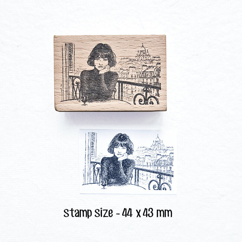Coffee Culture Parisian Cafe Scrapbooking Wooden Stamp