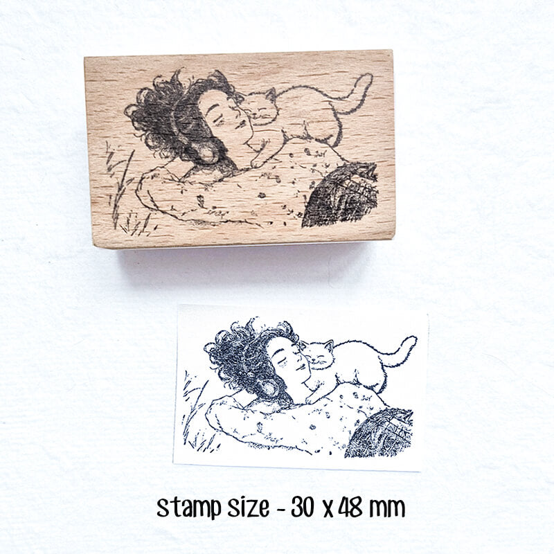 Daily Life Chill Time Reading Library Scrapbooking Wooden Stamp