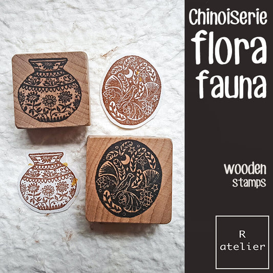 Chinoiserie Flora & Fauna Series Scrapbooking Stamps