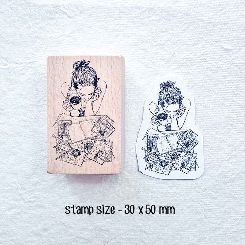 Favorite Pastimes Self-Care Me Time Scrapbooking Wooden Stamp