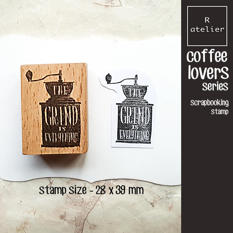 Coffee Lovers Scrapbooking Wooden Stamp