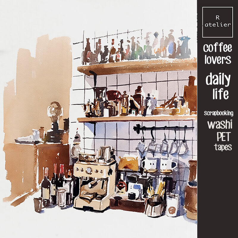 Coffee Lovers Daily Life Scrapbooking Washi Tape