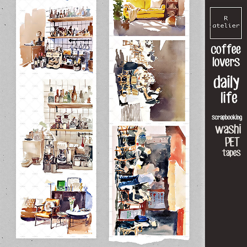 Coffee Lovers Daily Life Scrapbooking Washi Tape