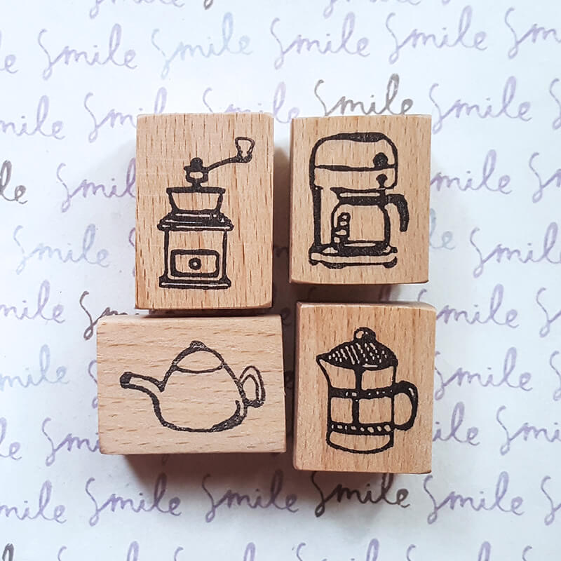 Espresso Coffee Lovers Mini Scrapbooking Wooden Stamp