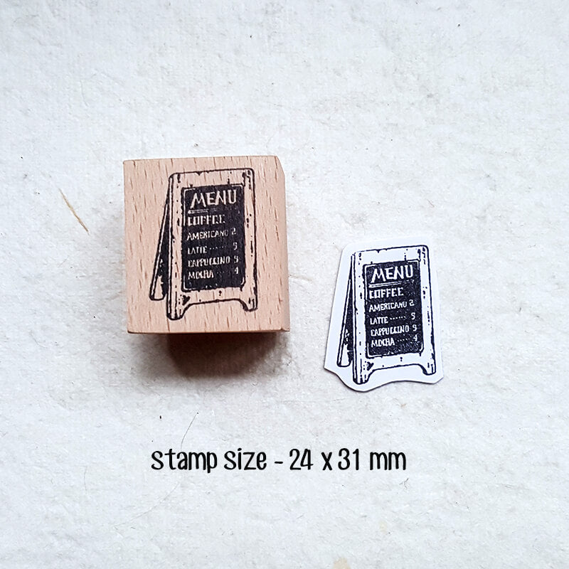 Coffee Lovers Scrapbooking Wooden Stamp