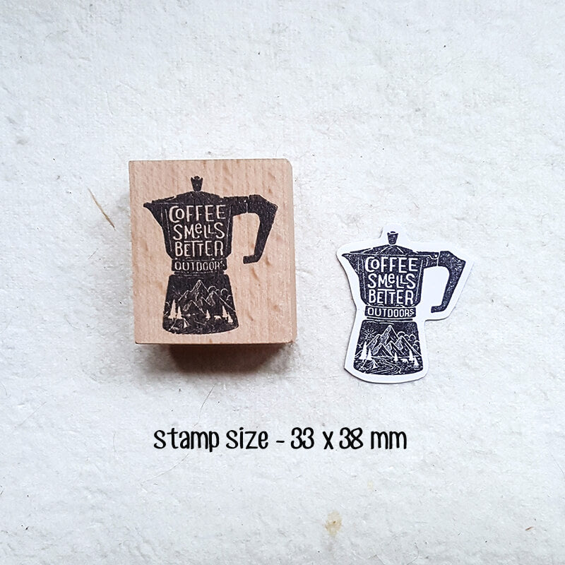 Coffee Lovers Scrapbooking Wooden Stamp