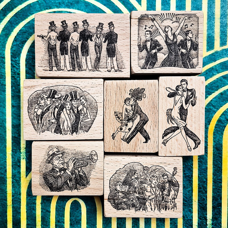New York Roaring 20s Jazz Broadway Gatsby Scrapbooking Wooden Stamp