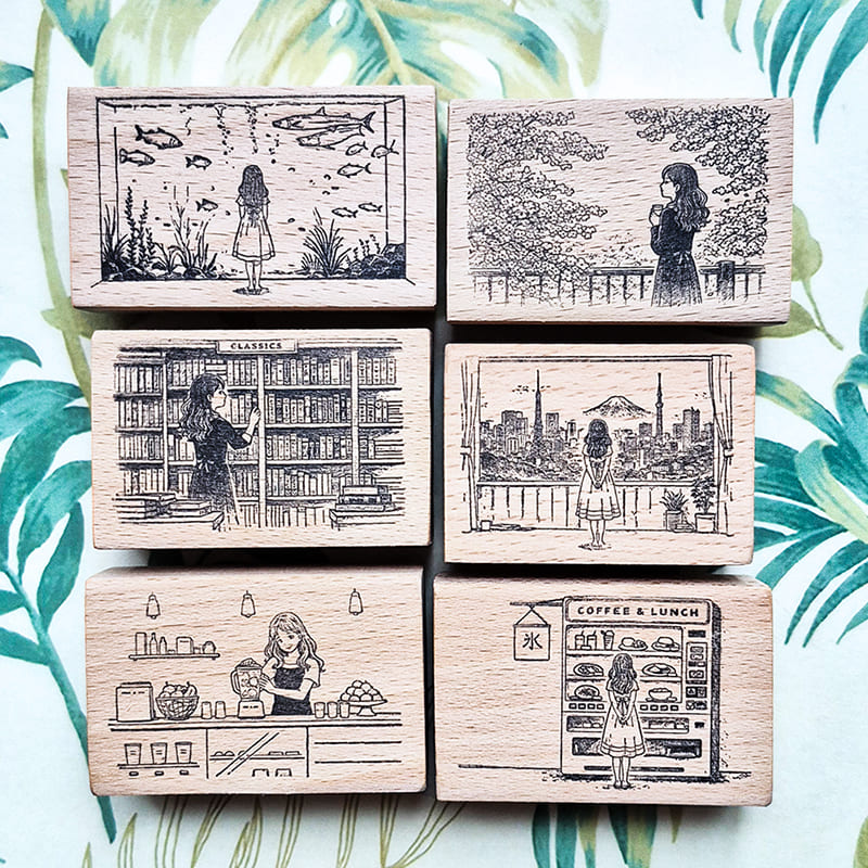 Daily Life Me Time Scrapbooking Wooden Stamp
