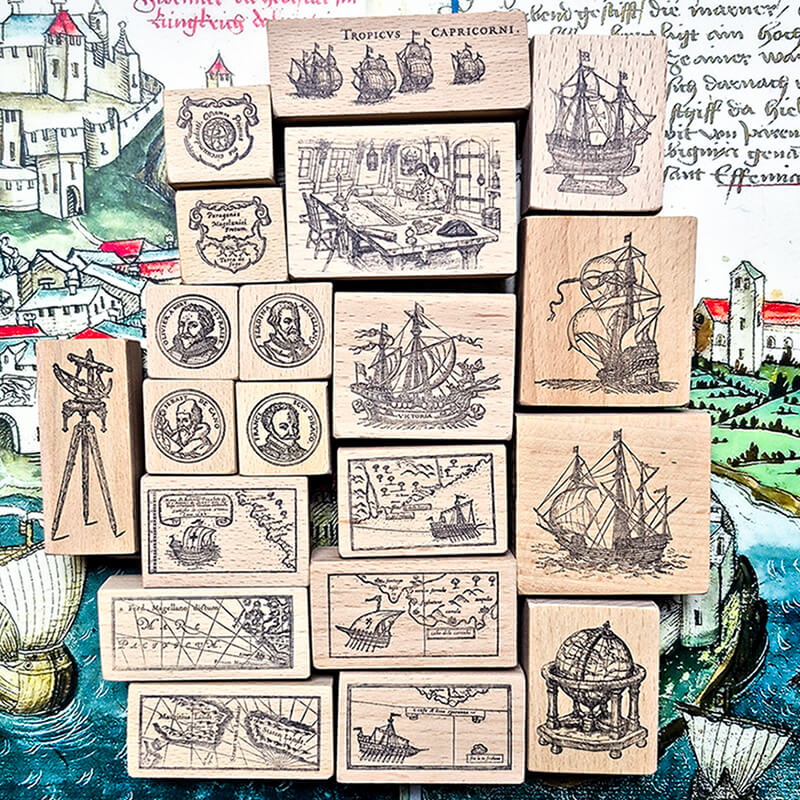 Tall Ships Galleons Age of Discovery Scrapbooking Stamp