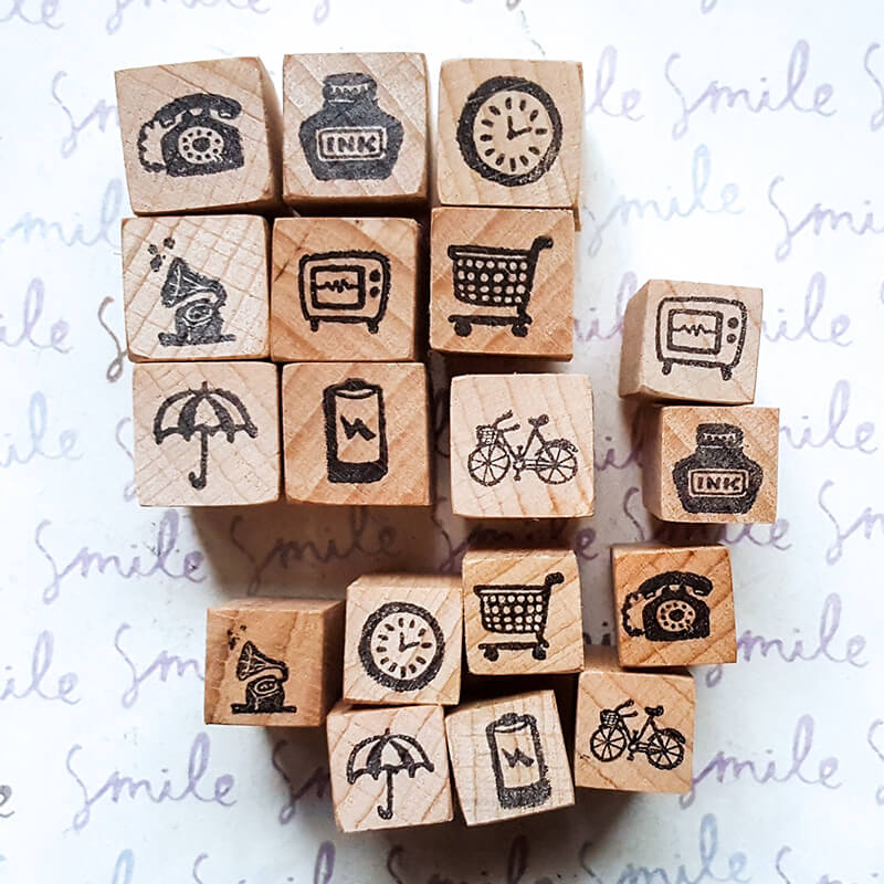 Daily Life Diary Journal Mini Scrapbooking Wooden Stamp