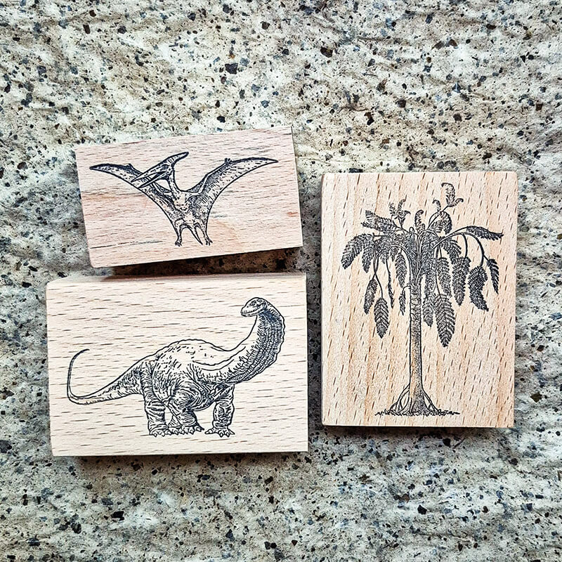 Dinosaurs Jurassic World Natural History Scrapbooking Wooden Stamp