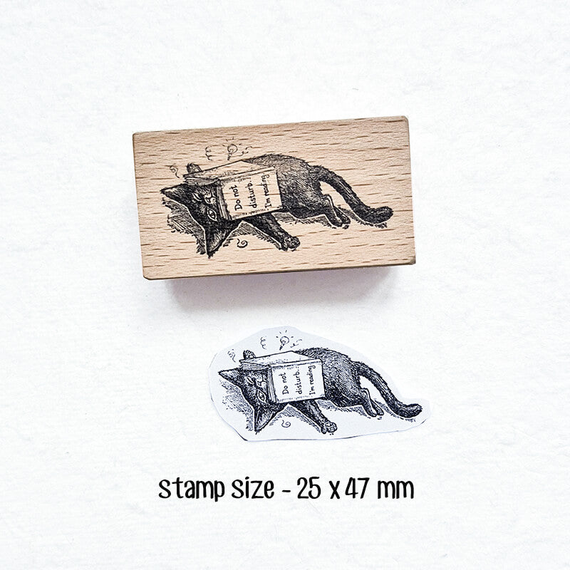Whimsical Kitty Cat Scrapbooking Wooden Stamp